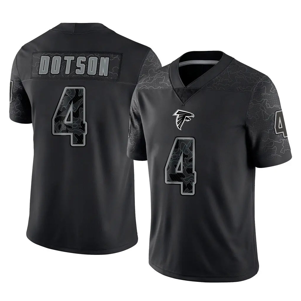 A.Falcons #4 Jahan Dotson Player Black RFLCTV Limited Game CAdoa Stitched Jerseys