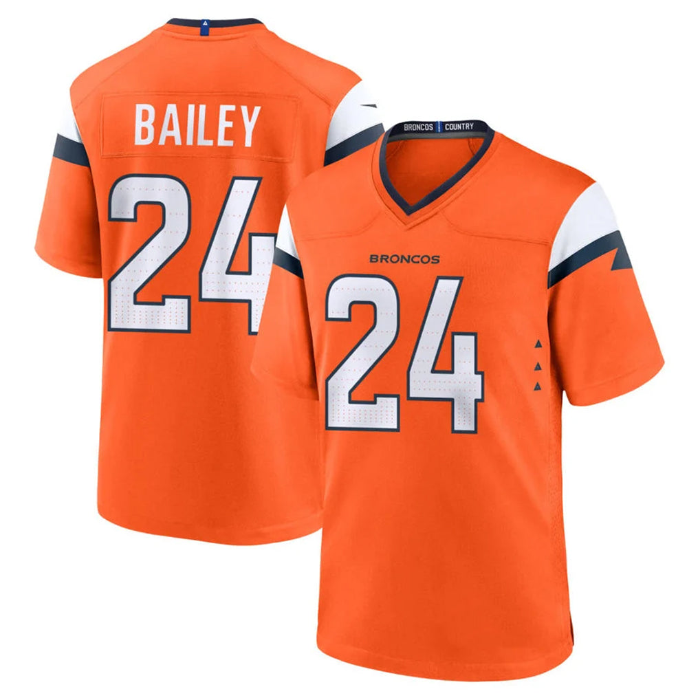 D.Broncos #24 Champ Bailey Player Orange Home Game CAdoa Stitched Jerseys