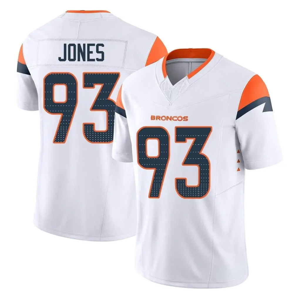 D.Broncos #93 D.J. Jones Player White Limited Vapor F.U.S.E. Home Game CAdoa Stitched Jerseys