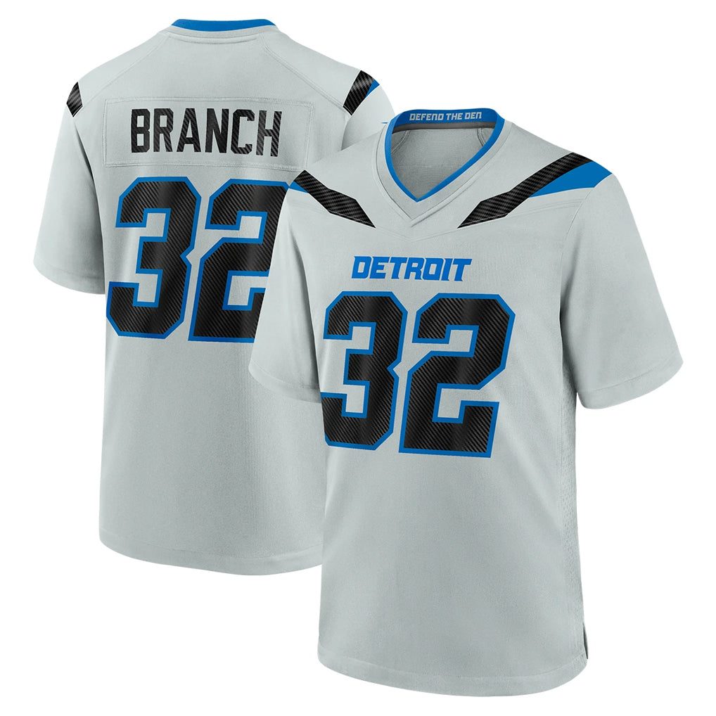 D.Lions #32 Brian Branch Player Silver 2026 Rivalries Collection Home Game CAdoa Stitched Jerseys