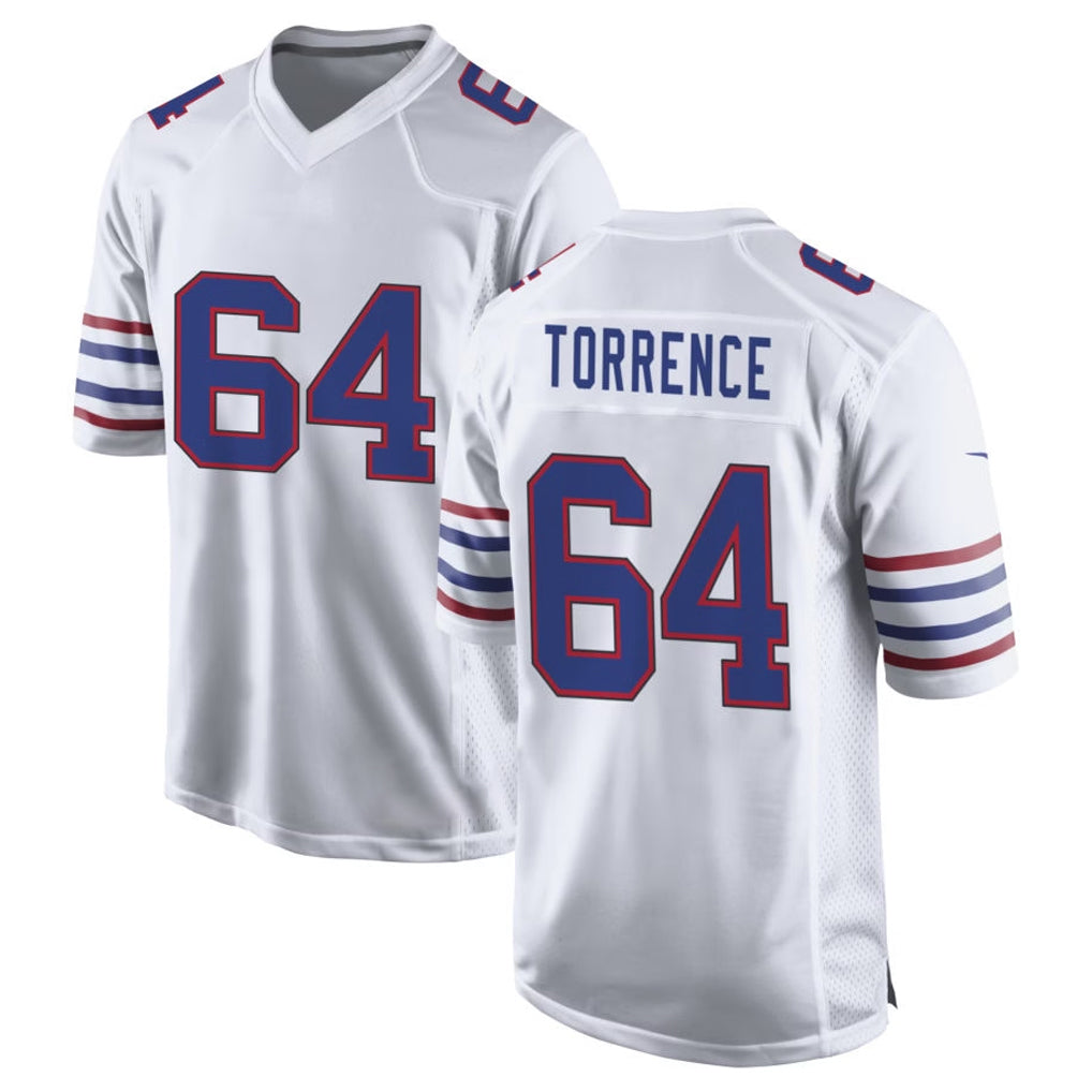 B.Bills #64 O'Cyrus Torrence Player White Alternate Game CAdoa Stitched Jerseys