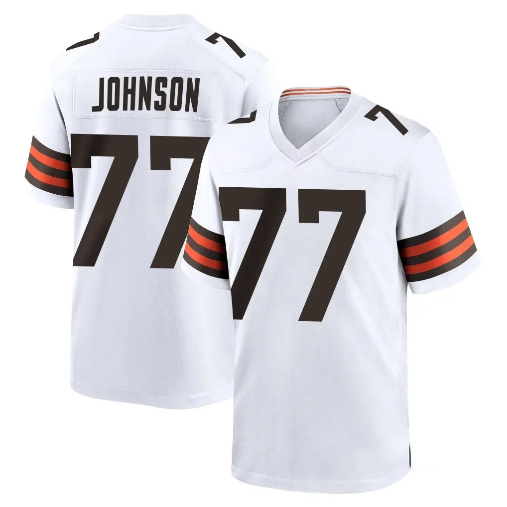 C.Browns #77 Zion Johnson Player White Home Game CAdoa Stitched Jerseys