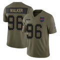 B.Bills #96 Deone Walker Player Olive Salute To Service Limited Game CAdoa Stitched Jerseys
