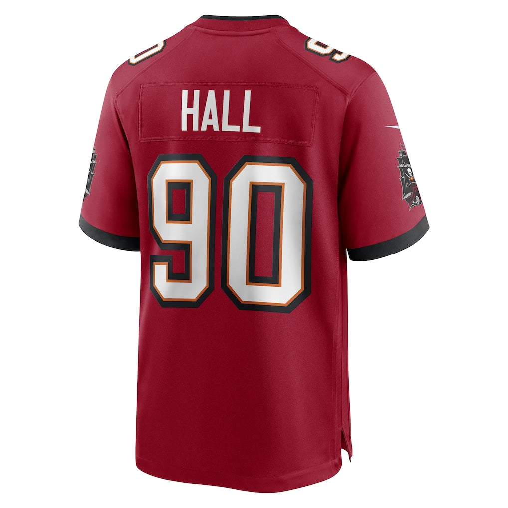 CAdoa TB.Buccaneers #90 Logan Hall Red Game Player Jersey