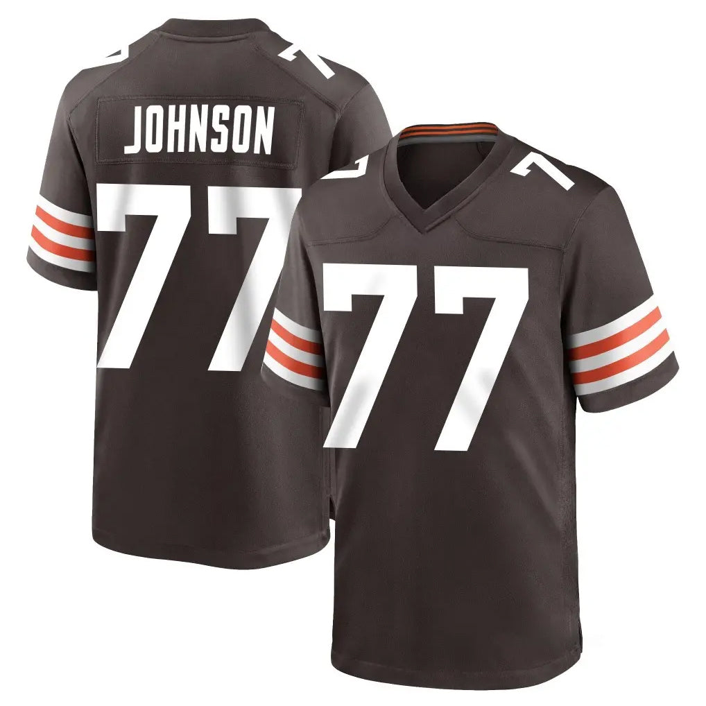 C.Browns #77 Zion Johnson Player Brown Home Game CAdoa Stitched Jerseys