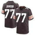 C.Browns #77 Zion Johnson Player Brown Home Game CAdoa Stitched Jerseys