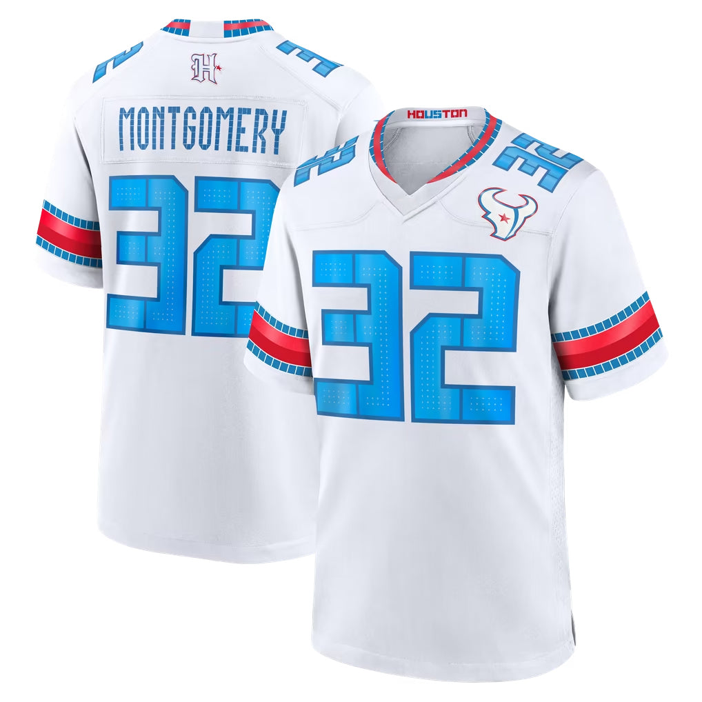 H.Texans #32 David Montgomery Player Whtie 2026 Rivalries Vapor Home Game CAdoa Stitched jerseys
