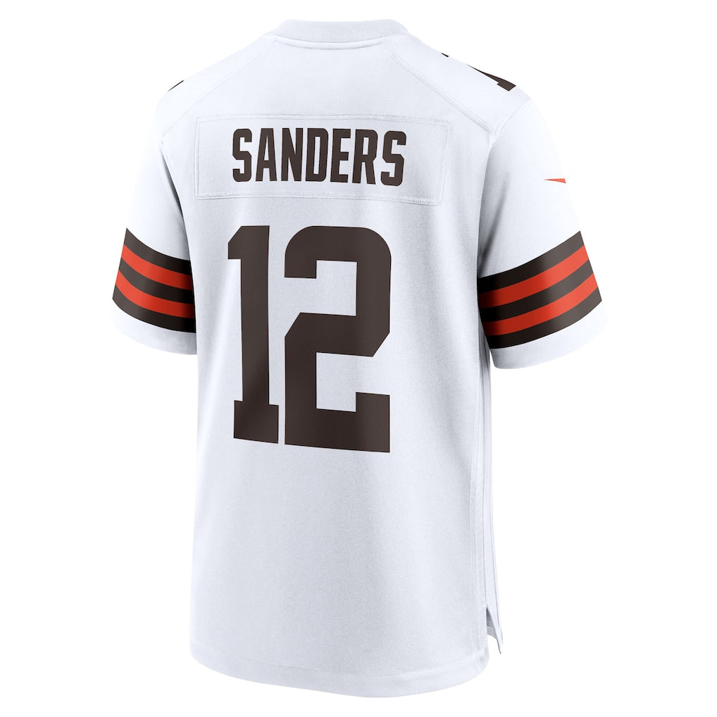 CAdoa C.Browns #12 Shedeur Sanders White 2025 NFL Draft Game Jersey
