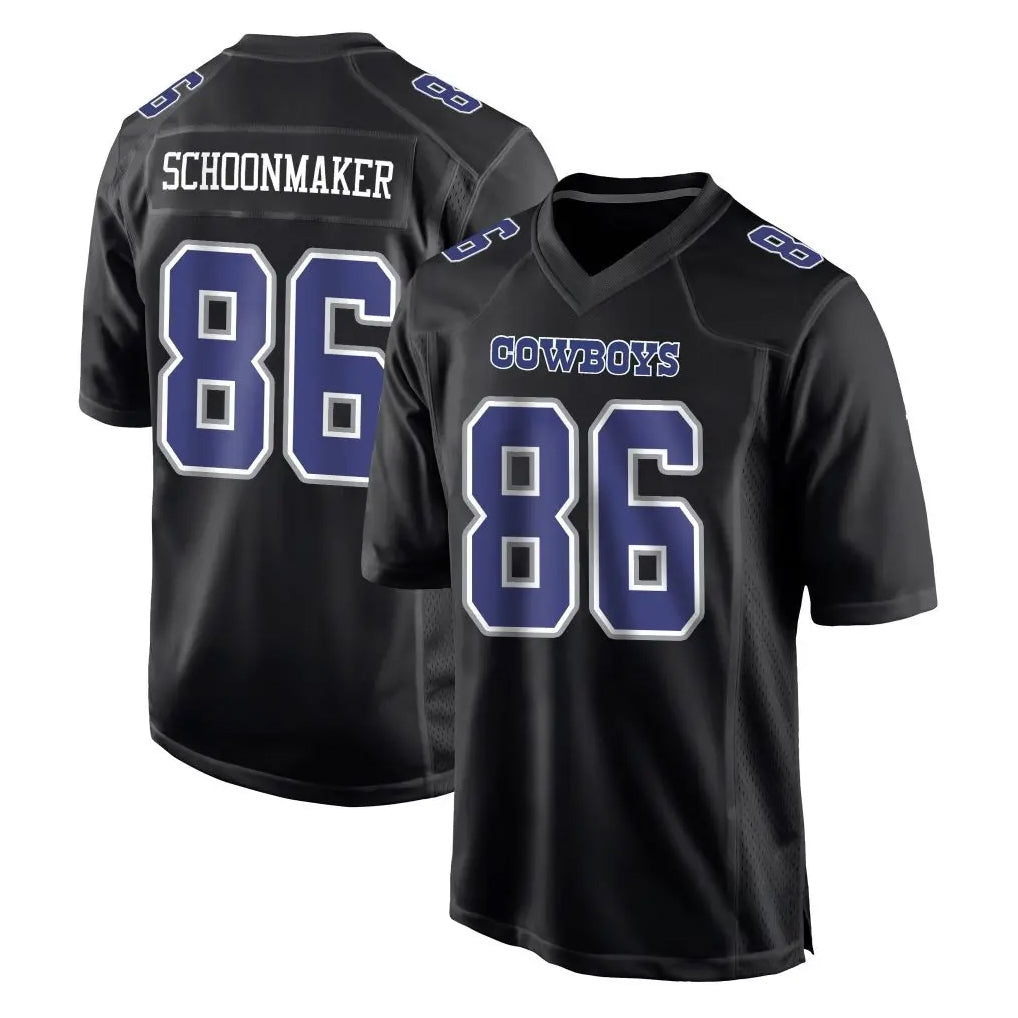 D.Cowboys #86 Luke Schoonmaker Player Carbon Black Fashion Home Game CAdoa Stitched Jerseys