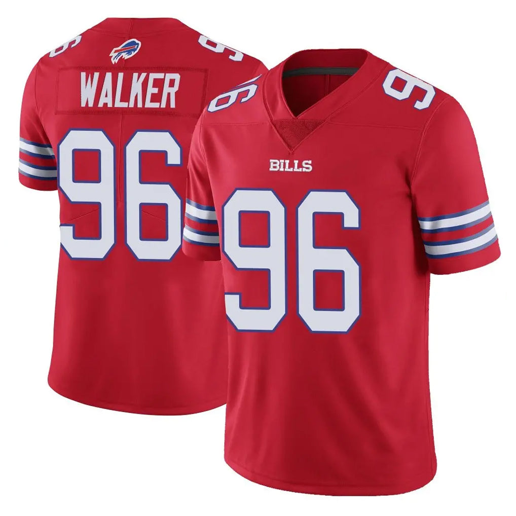 B.Bills #96 Deone Walker Player Red Vapor Untouchable Limited CAdoa Stitched Jerseys