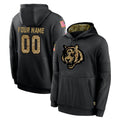Custom C.Bengals Black Salute to Service Pullover Hoodies Any Name & Numbers CAdoa Stitched Jerseys