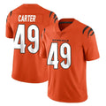 C.Bengals #49 Barrett Carter Player Orange Vapor Untouchable Limited Home Game CAdoa Stitched Jerseys