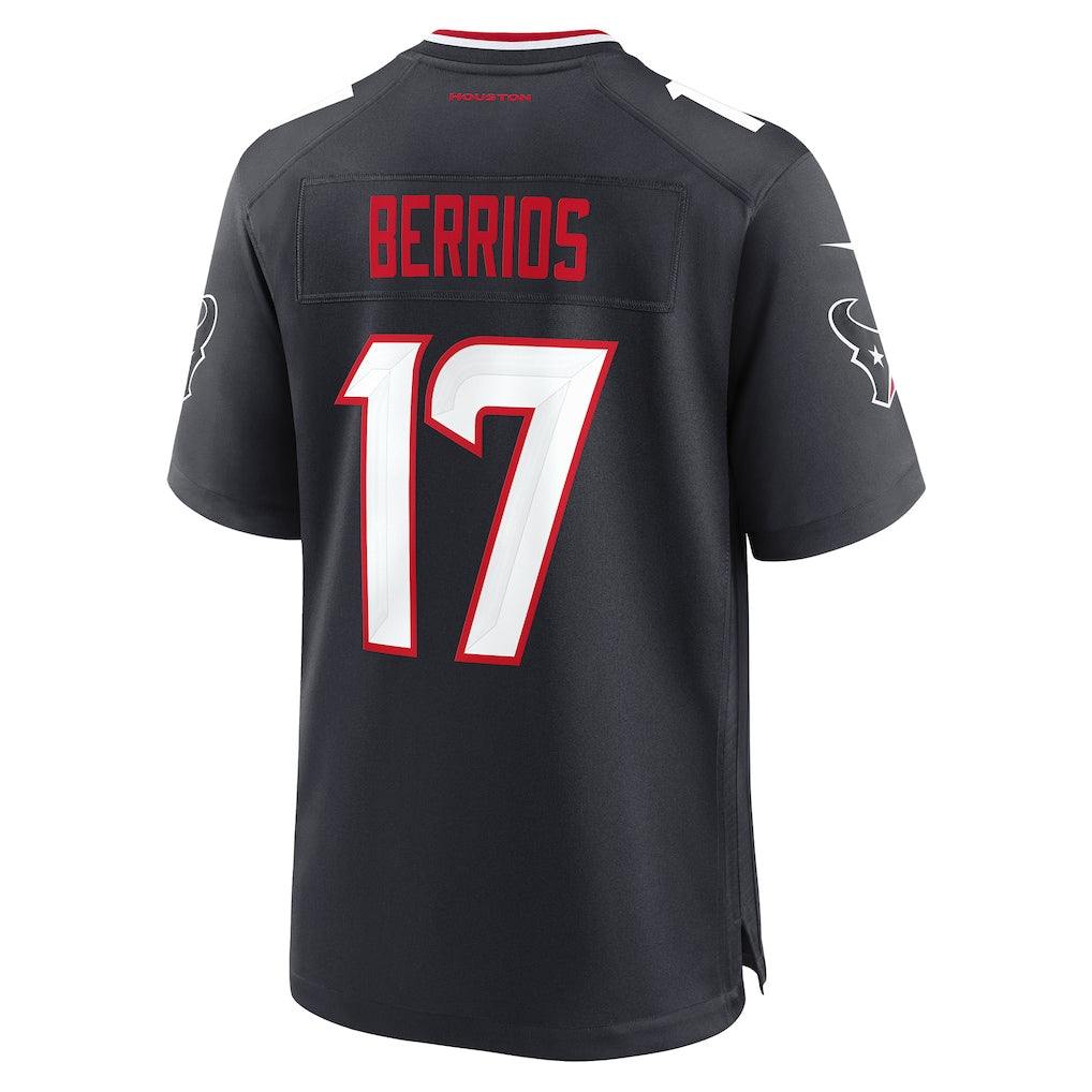 CAdoa H.Texans #17 Braxton Berrios Navy Team Game Jersey