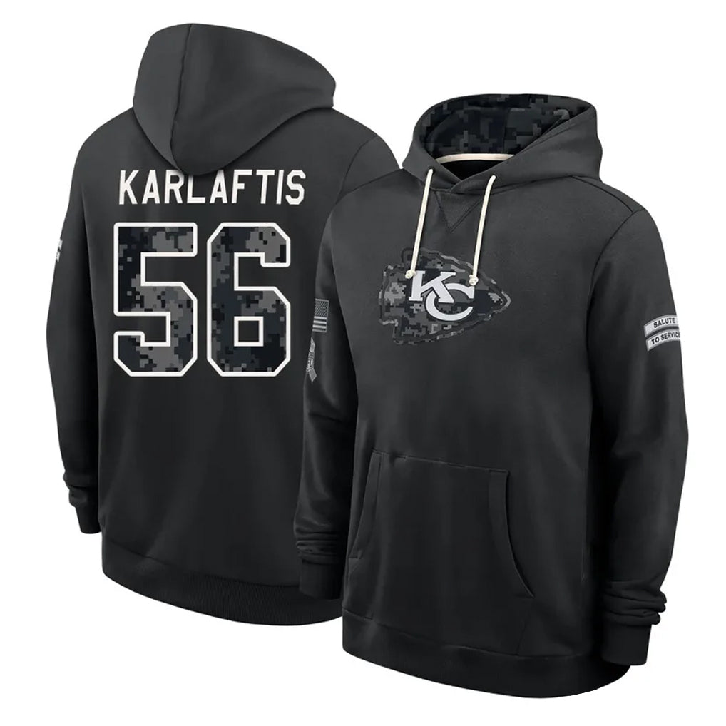 KC.Chiefs #56 George Karlaftis Player 2026 Black Logo Pullover Hoodies Limited Game Stitched Jerseys