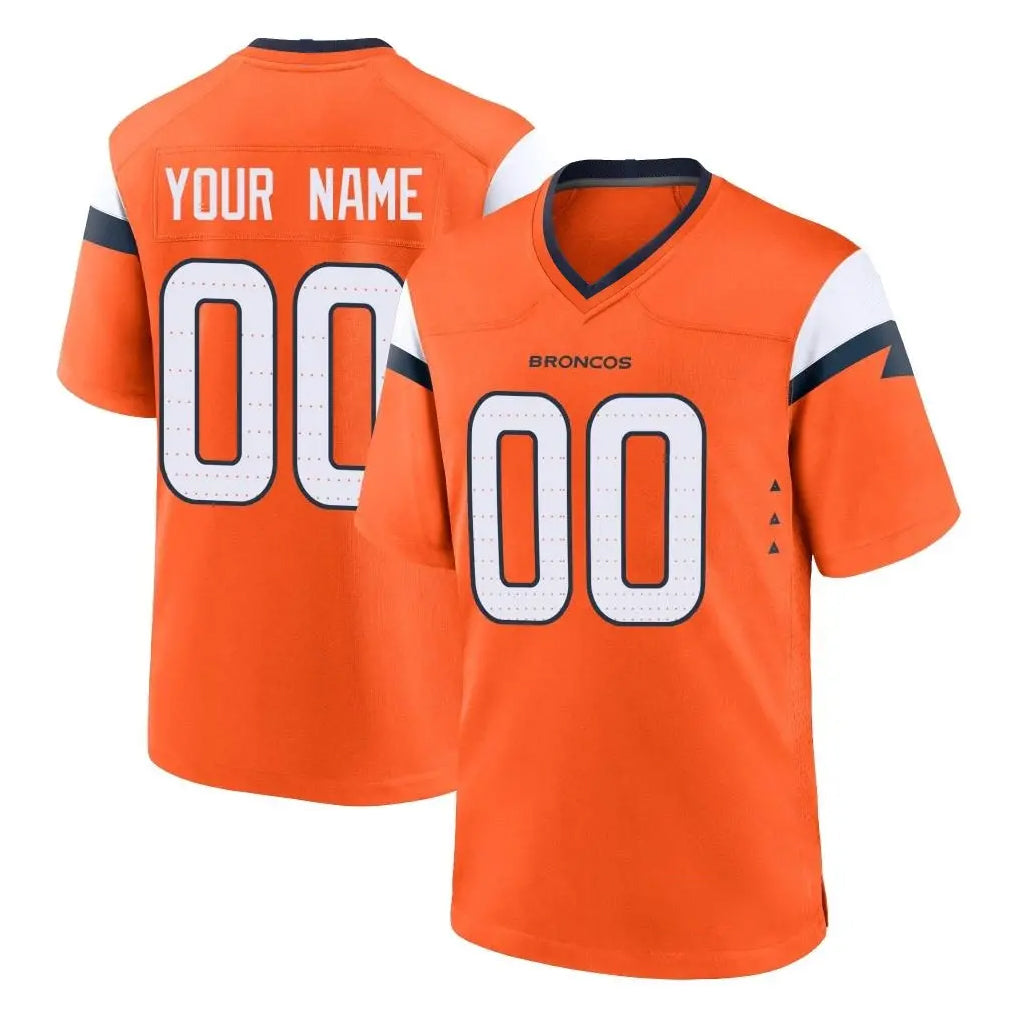 Custom D.Broncos Orange Home Game Any Name & Numbers CAdoa Stitched Jerseys