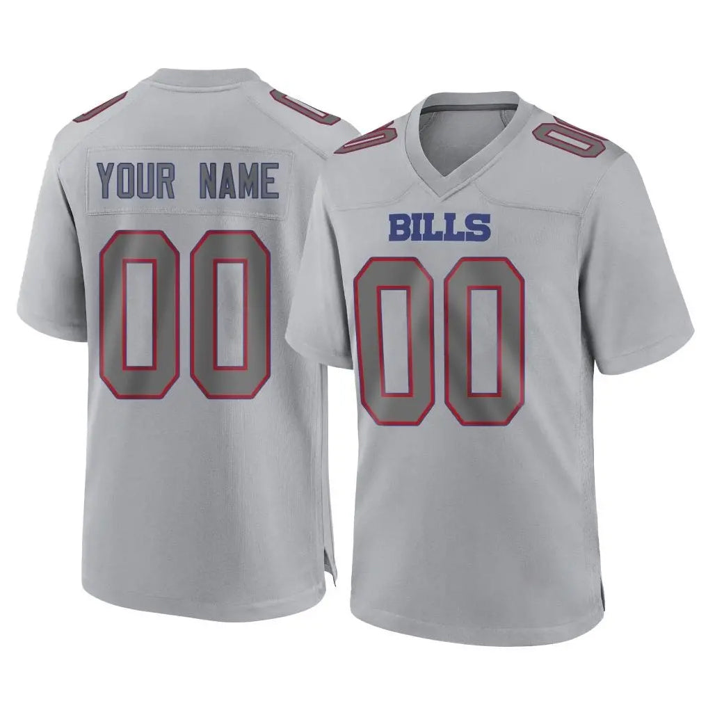 Custom B.Bills Gray Fashion Home Game Any Name & Numbers CAdoa Stitched Jerseys