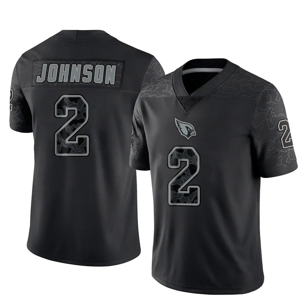 A.Cardinals #2 Will Johnson Player Black RFLCTV Limited Home Game beagls Stitched Jerseys