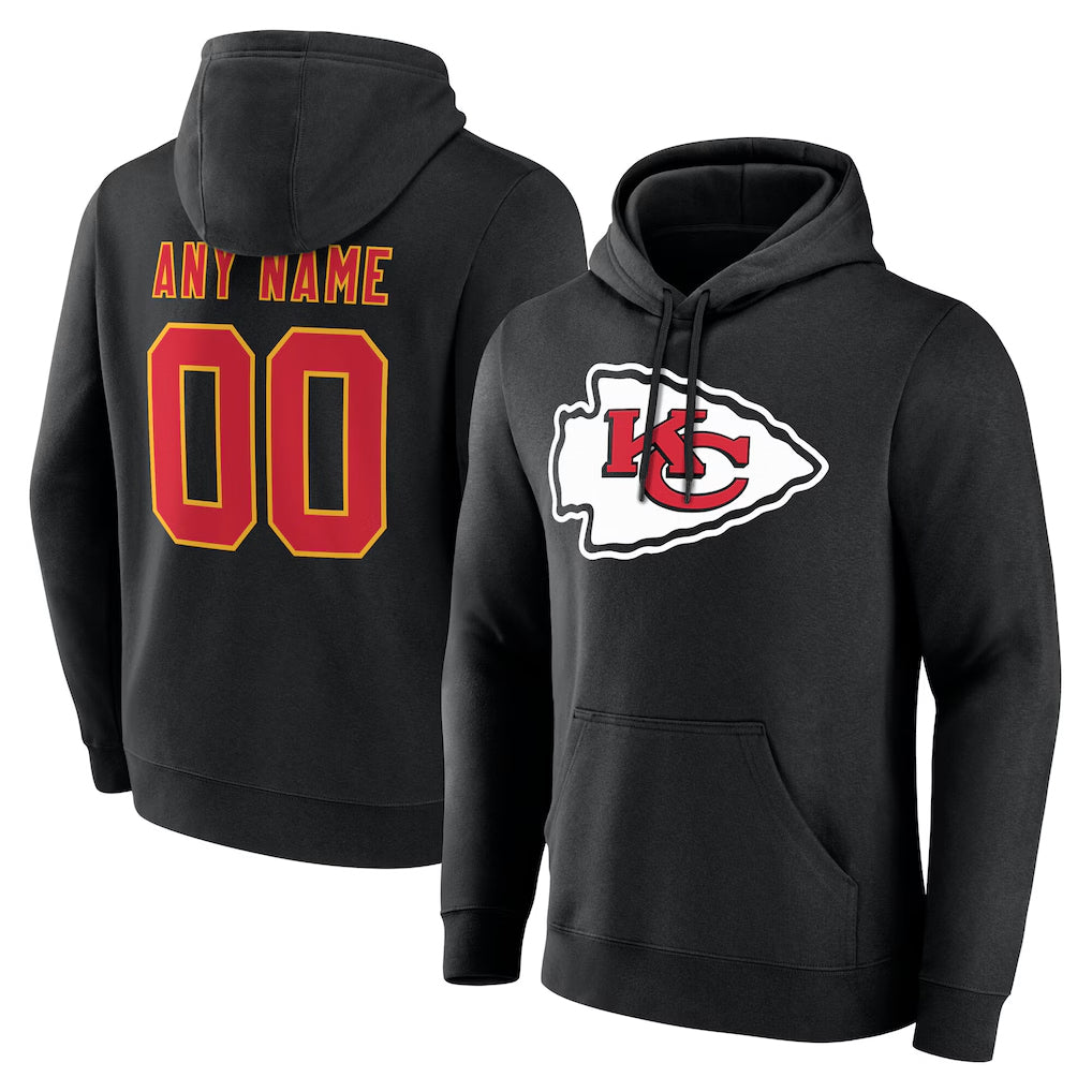 Custom KC.Chiefs Gray LoGo Pullover Hoodies Limited Any Name & Numbers CAdoa Stitched Jerseys