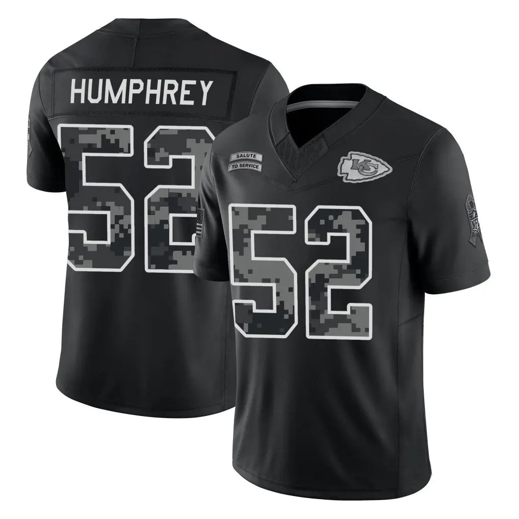 KC.Chiefs #52 Creed Humphrey Player Black Limited 2026 Salute to Service Home Game Stitched Jerseys