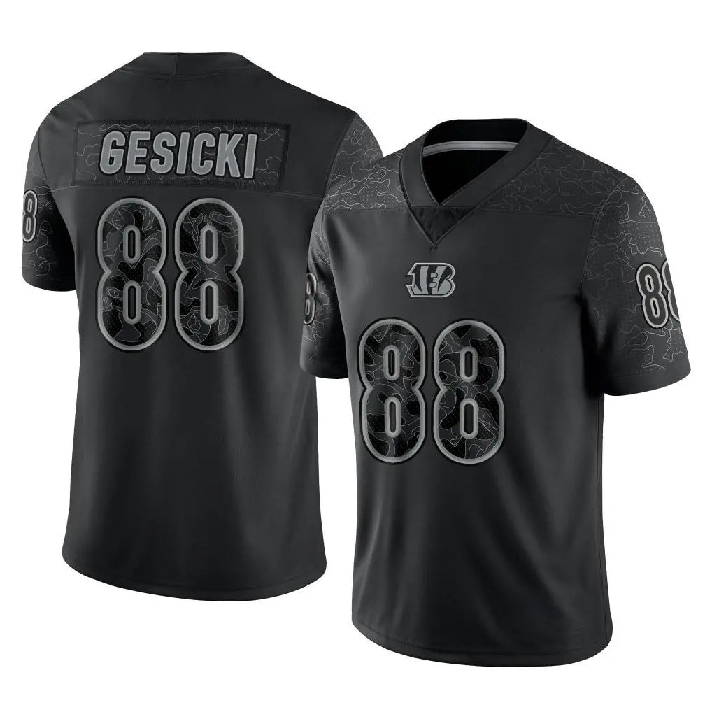 C.Bengals #88 Mike Gesicki Player Black Reflective Limited Game CAdoa Stitched Jerseys
