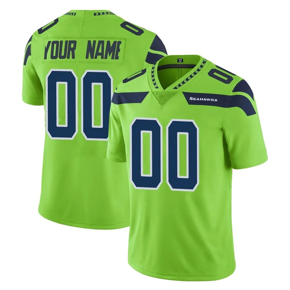Custom S.Seahawks Green Limited Color Rush Home Game Any Name & Numbers CAdoa Stitched Jerseys