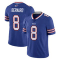 B.Bills #8 Terrel Bernard Player Royal Vapor Untouchable Limited CAdoa Stitched Jerseys