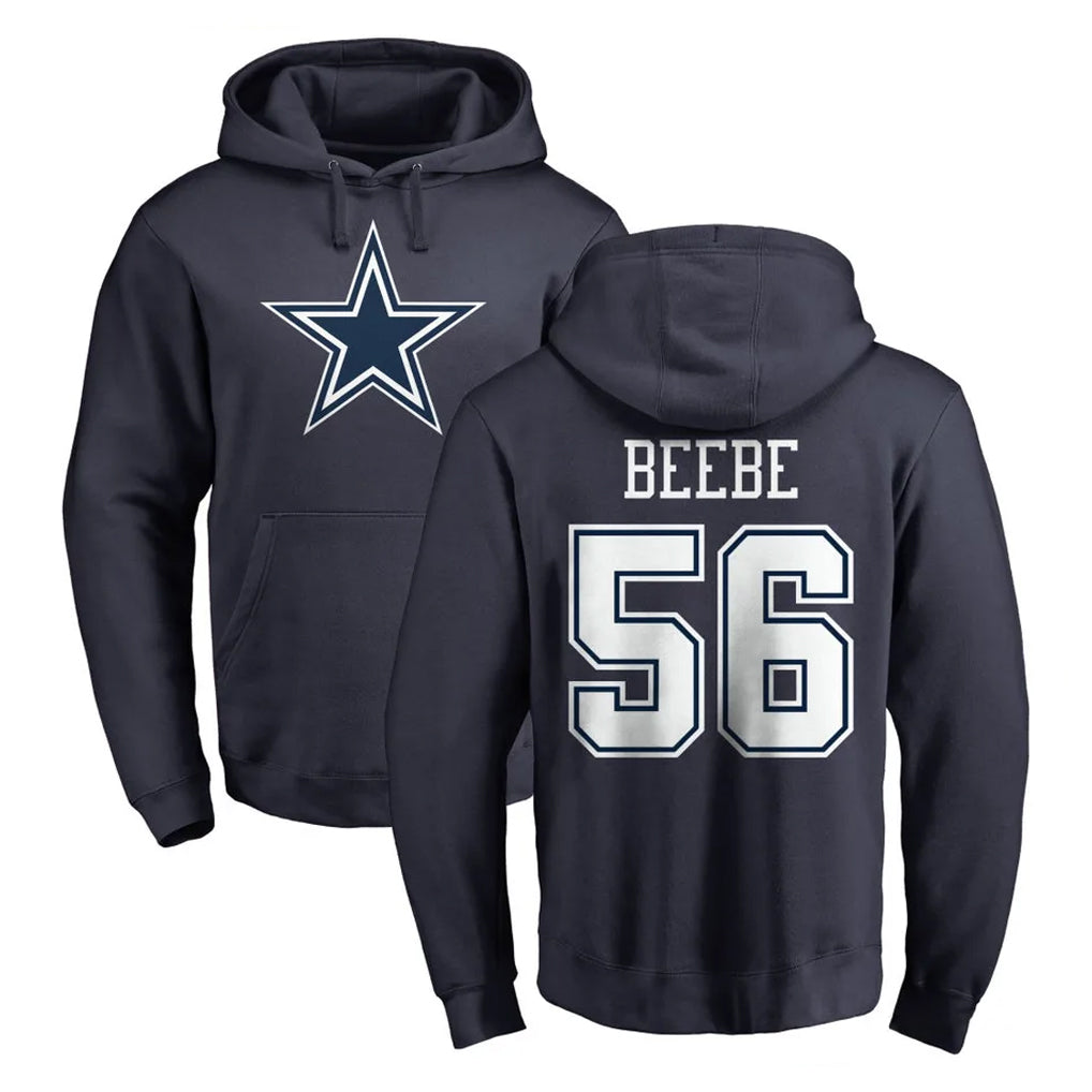 D.Cowboys #56 Cooper Beebe Player Navy Pullover Hoodies Limited CAdoa Stitched Jerseys