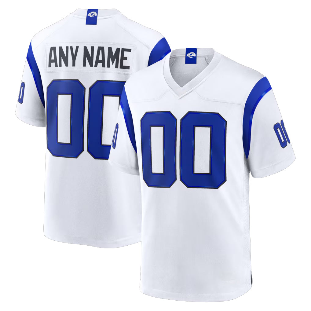 Custom LA.Rams Fearsome White Home Game Any Name & Numbers CAdoa Stitched Jerseys