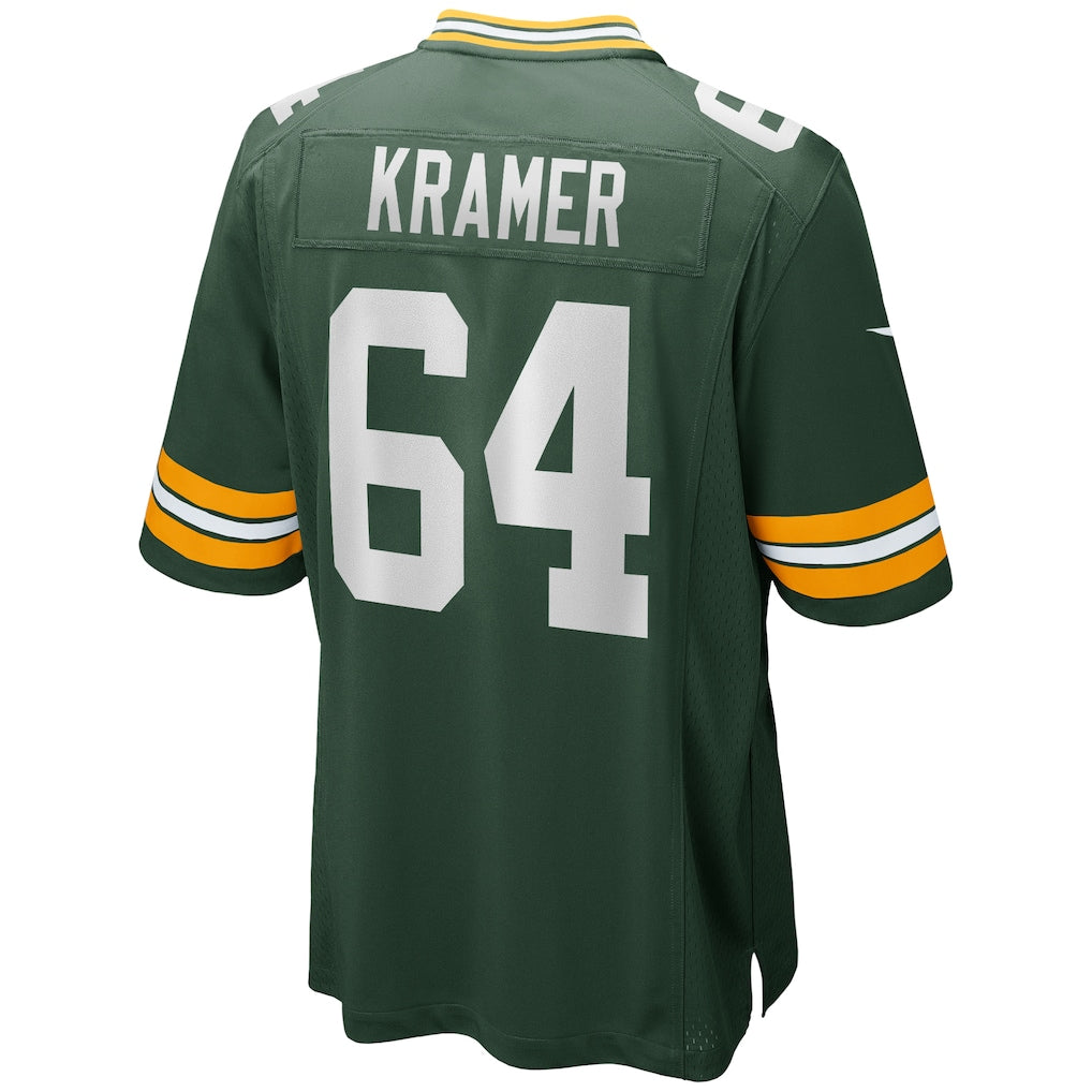 CAdoa GB.Packers #64 Jerry Kramer Green Team Retired Player Game Jersey