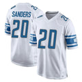 D.Lions #20 Barry Sanders Player White Home Game CAdoa Stitched Jerseys