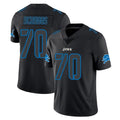 D.Lions #70 Juice Scruggs Player Black Impact Limited Home Game CAdoa Stitched Jerseys