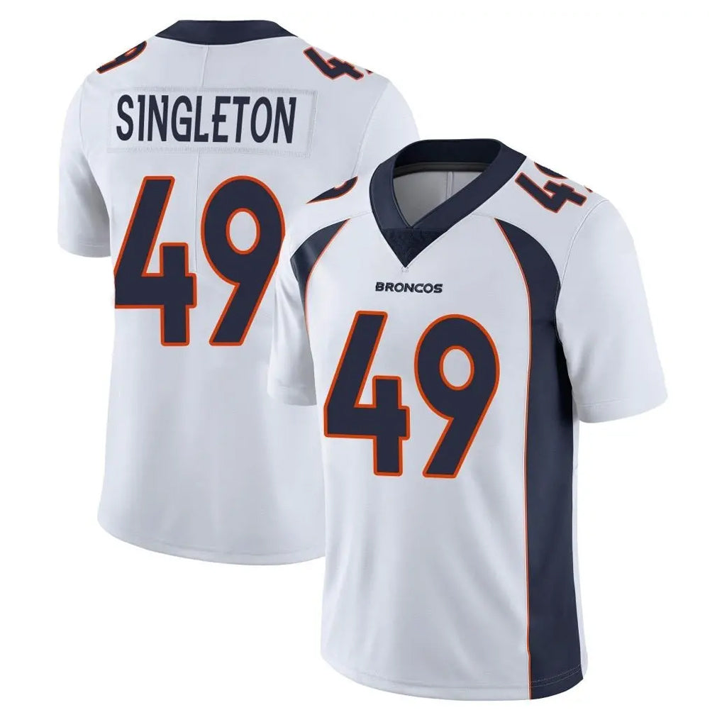 D.Broncos #49 Alex Singleton Player White Vapor Untouchable Limited Home Game CAdoa Stitched Jerseys