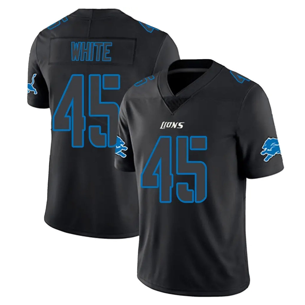 D.Lions #45 Devin White Player Black Impact Limited Home Game CAdoa Stitched Jerseys
