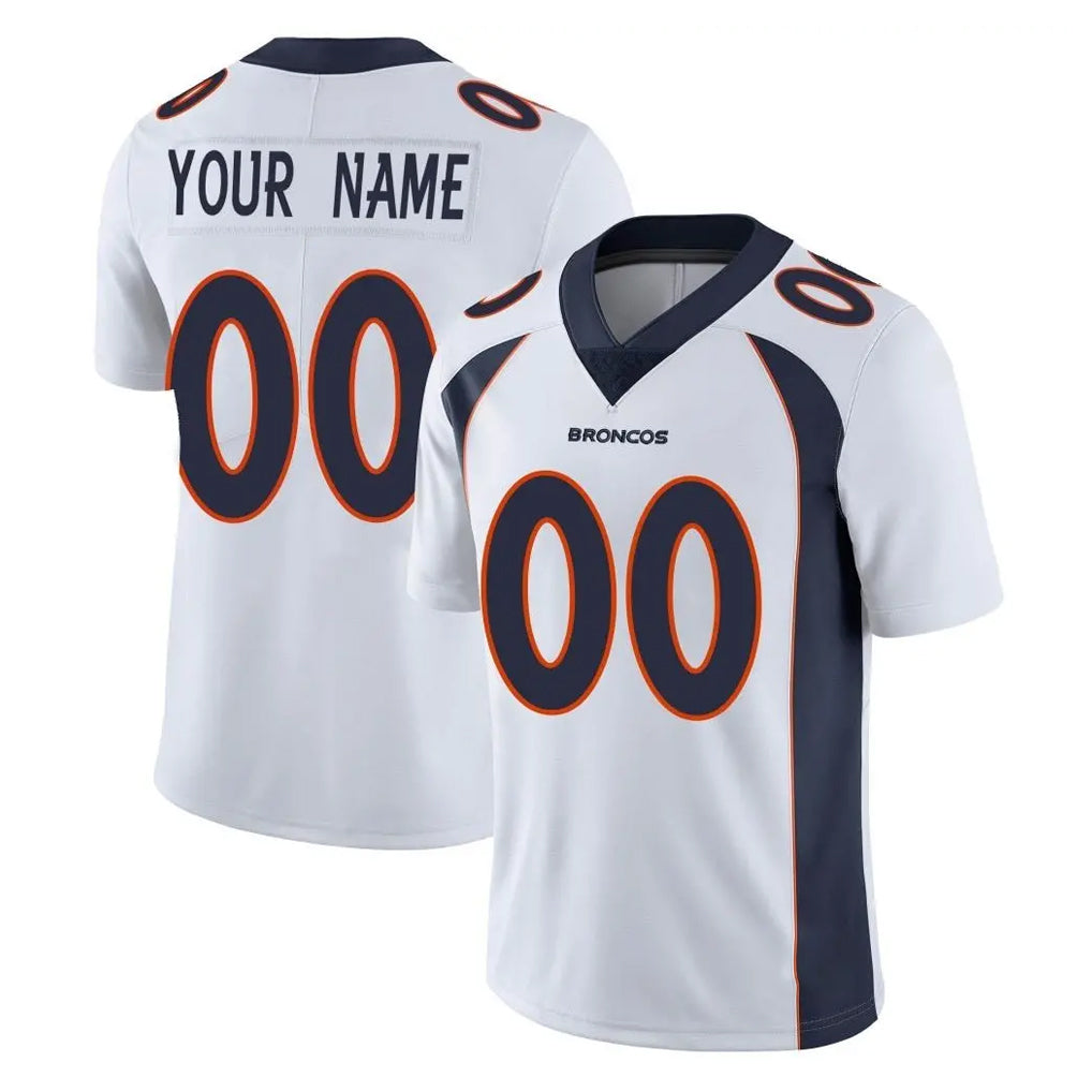 Custom D.Broncos White Vapor Untouchable Limited Home Game Any Name & Numbers CAdoa Stitched Jerseys