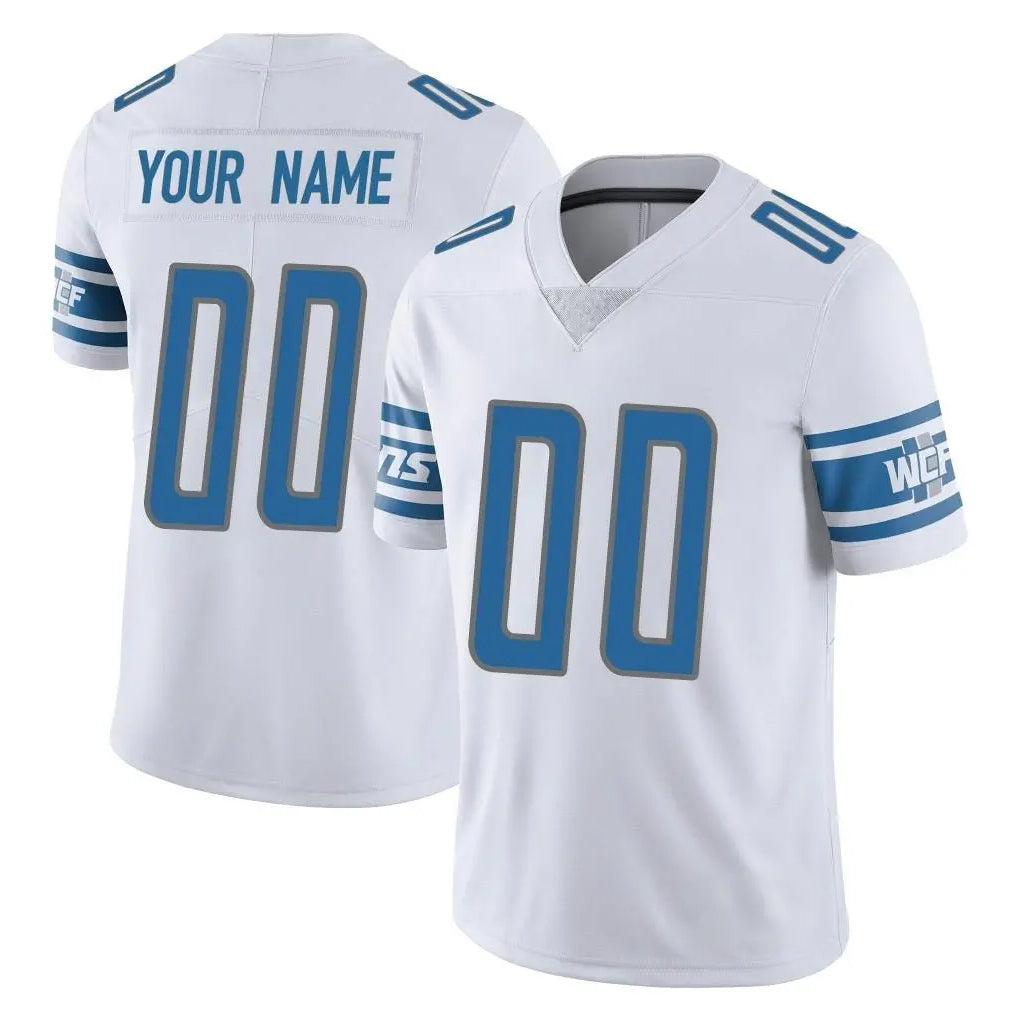 Custom D.Lions White Limited Vapor Untouchable Home Game Any Name & Numbers CAdoa Stitched Jerseys