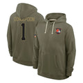 C.Browns #1 KC Concepcion Player Olive Salute to Service Pullover Hoodies Limited CAdoa Stitched Jerseys