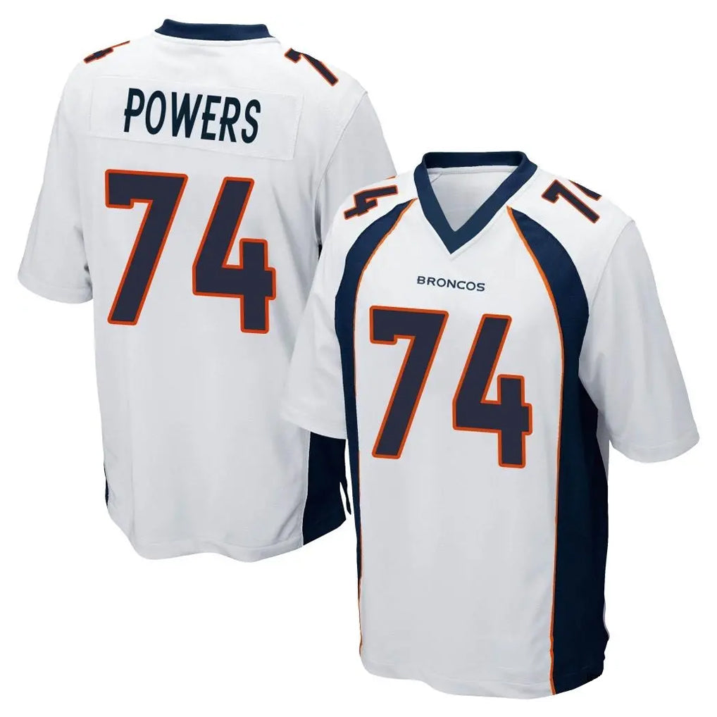 D.Broncos #74 Ben Powers Player White Game CAdoa Stitched Jerseys