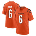 C.Bengals #6 Brian Cook Player Orange Home Game CAdoa Stitched Jerseys