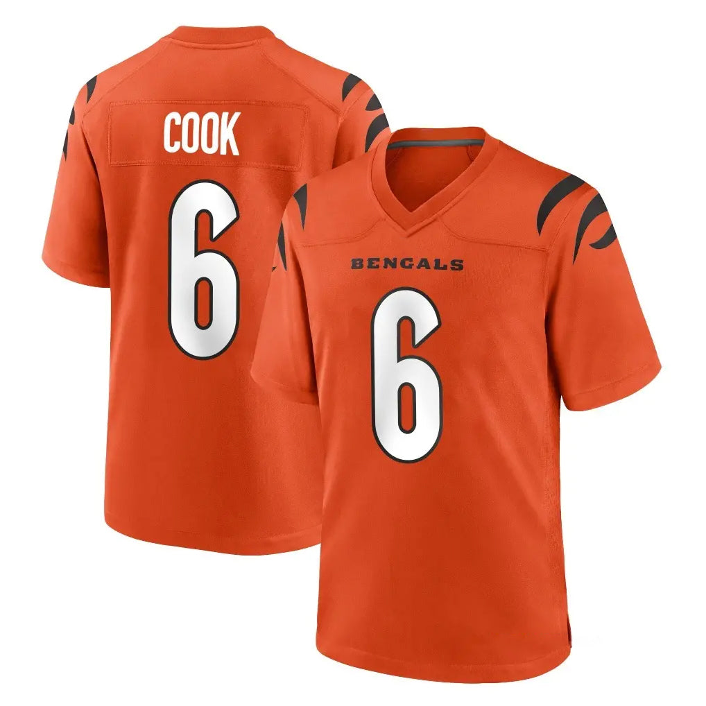 C.Bengals #6 Brian Cook Player Orange Home Game CAdoa Stitched Jerseys