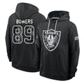LV.Raiders #89 Brock Bowers Player 2026 Black Logo Pullover Hoodies Limited Game Stitched Jerseys
