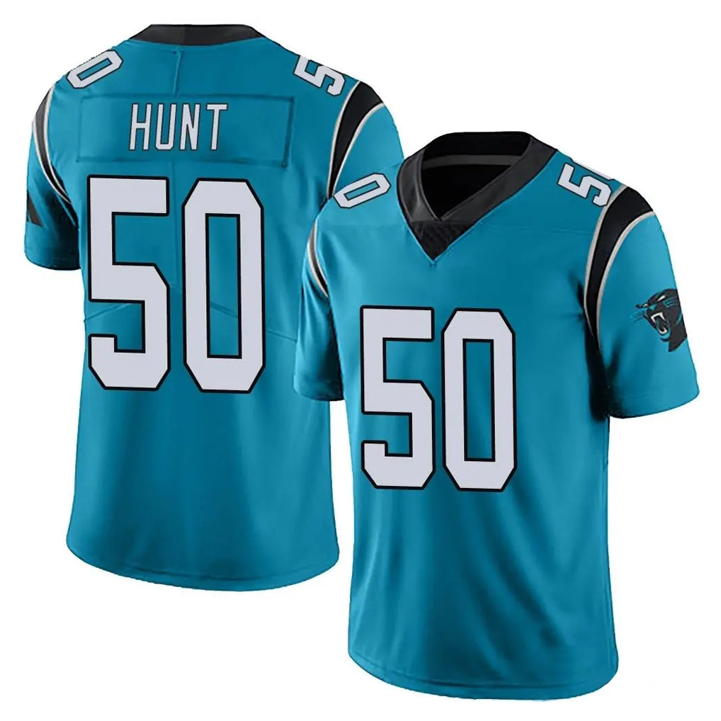C.Panthers #50 Robert Hunt Player Blue Vapor Untouchable Limited Game CAdoa Stitched Jerseys
