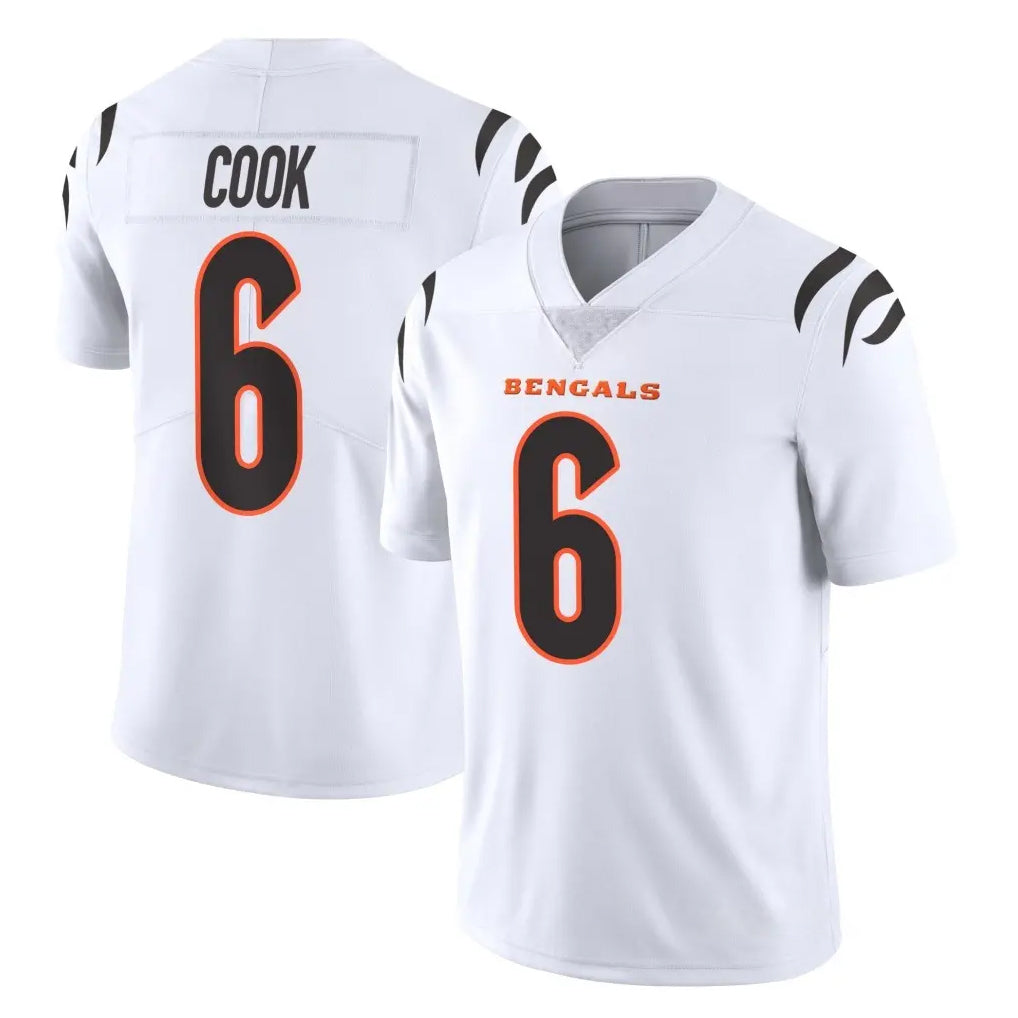 C.Bengals #6 Brian Cook Player White Vapor Untouchable Limited Home Game CAdoa Stitched Jerseys