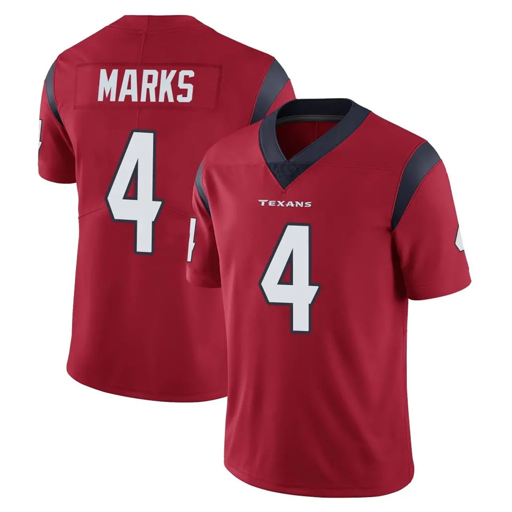 H.Texans #4 Woody Marks Player Red Limited Vapor Untouchable Home Game CAdoa Stitched Jerseys