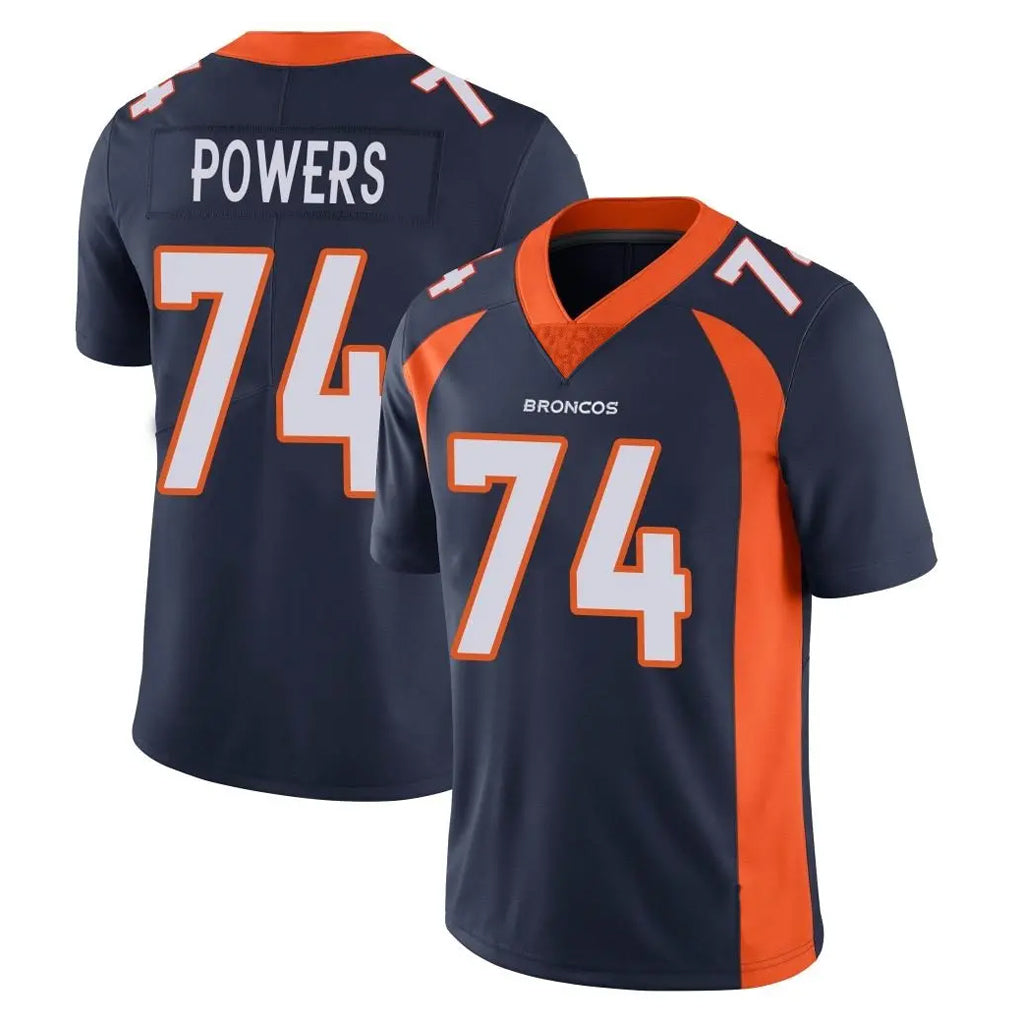 D.Broncos #74 Ben Powers Player Navy Vapor Untouchable Limited Game CAdoa Stitched Jerseys