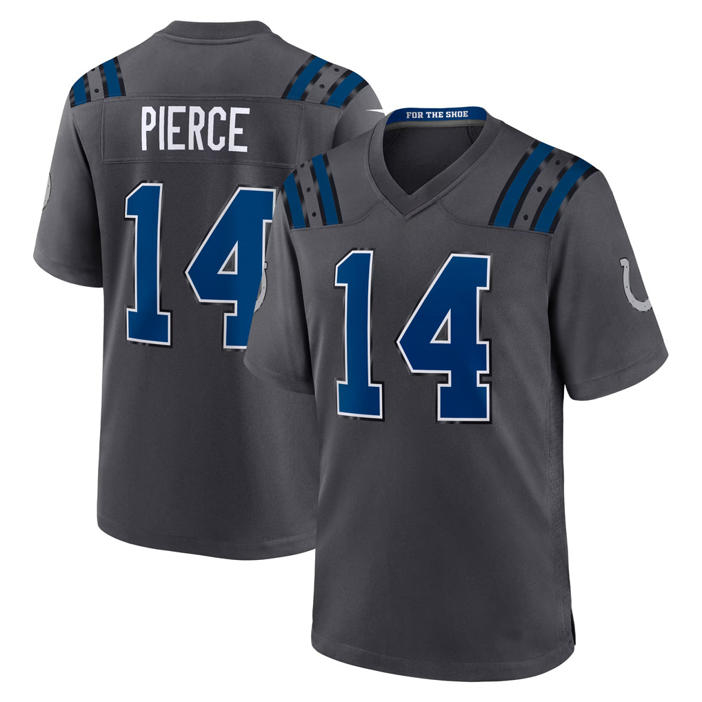 IN.Colts #14 Alec Pierce Player Anthracite 2026 Rivalries Collection Home Game CAdoa Stitched Jerseys