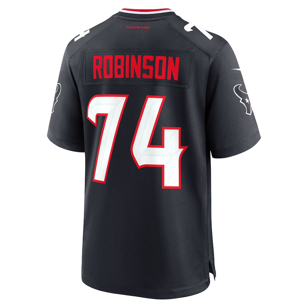 CAdoa H.Texans #74 Cam Robinson Navy Team Game Jersey