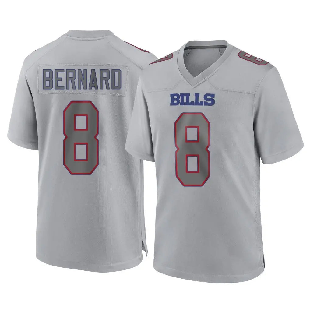 B.Bills #8 Terrel Bernard Player Gray Home Game CAdoa Stitched Jerseys