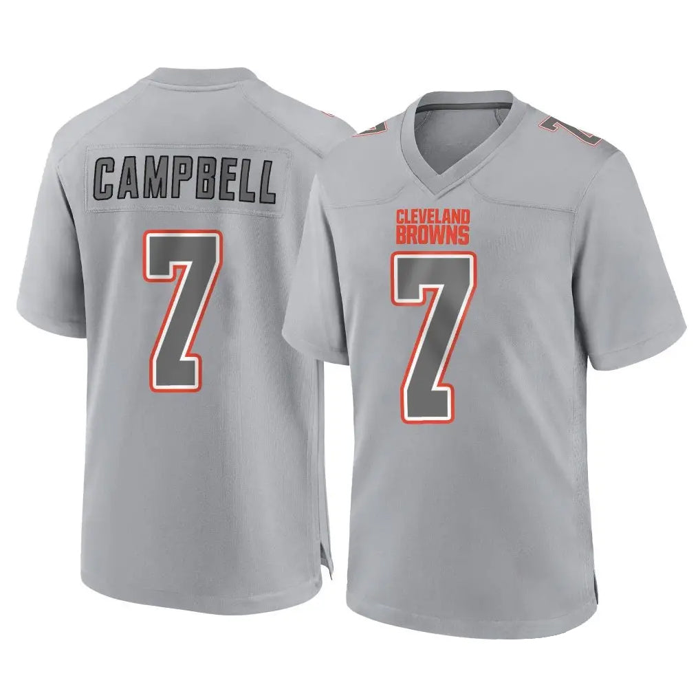 C.Browns #7 Tyson Campbell Player Gray Atmosphere Fashion Game CAdoa Stitched Jerseys