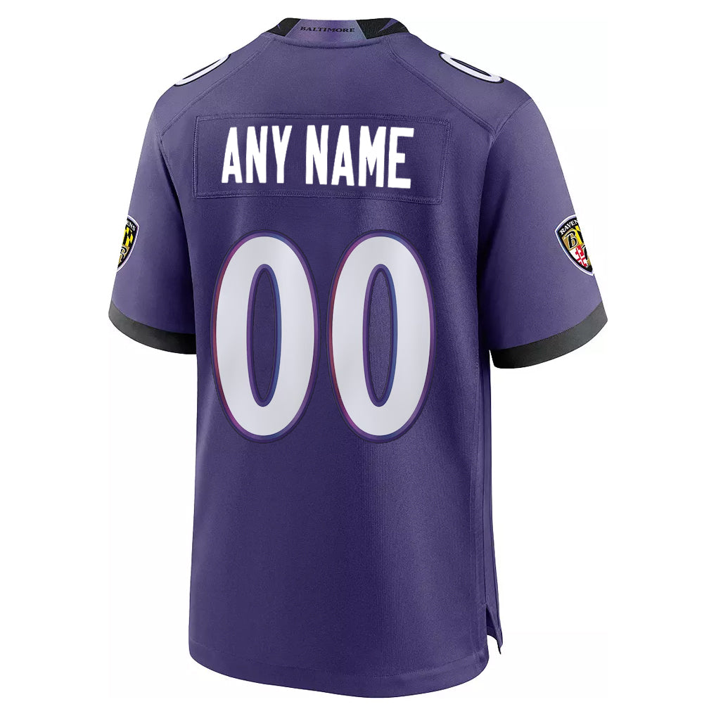Custom B.Ravens Purple Home Game Any Name & Numbers CAdoa Stitched Jerseys