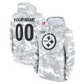 Custom P.Steelers Arctic Camo Limited Salute to Service Pullover Hoodies Game Any Name & Numbers CAdoa Stitched Jerseys